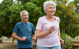 Oakleigh Macomb senior man and woman jogging