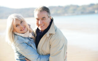 A senior couple on a walk